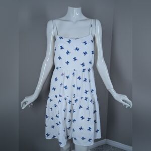 Disney Stitch White Tiered Sundress | Summer Beach Vacation Dress | Size S